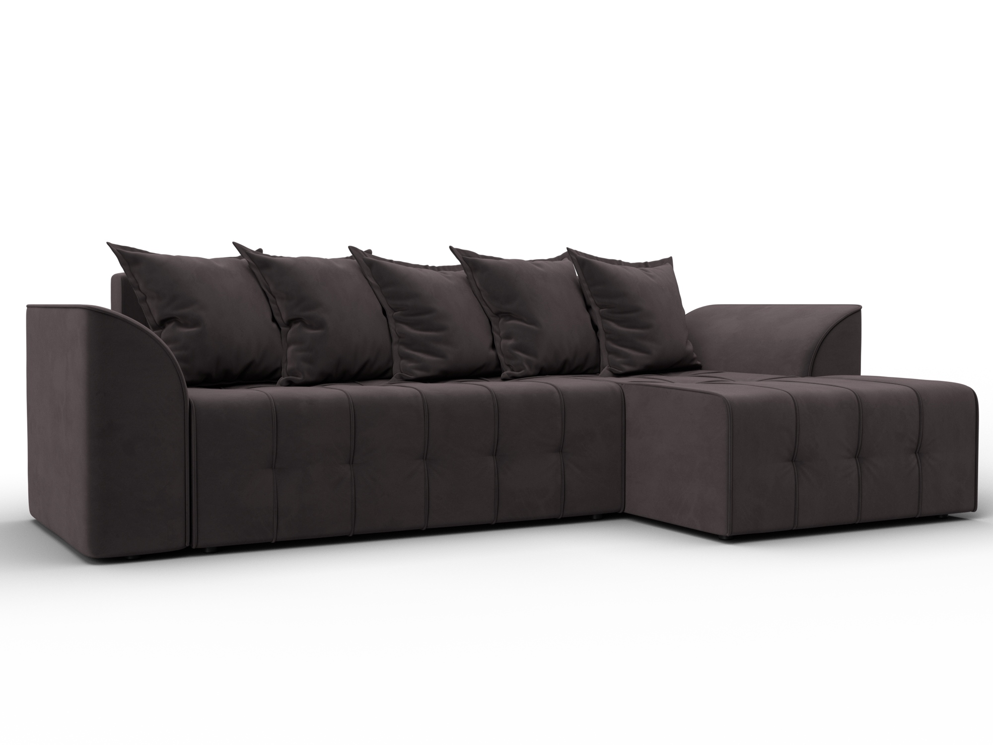 Диван угловой Лига-113 угол правый, SEVEN 727 շագանակագույն, ՀՏ. 136725 - Վելյուր - изображение товара № 1 Диван угловой Лига-113 угол правый, SEVEN 727 շագանակագույն, ՀՏ. 136725- изображение товара № 1