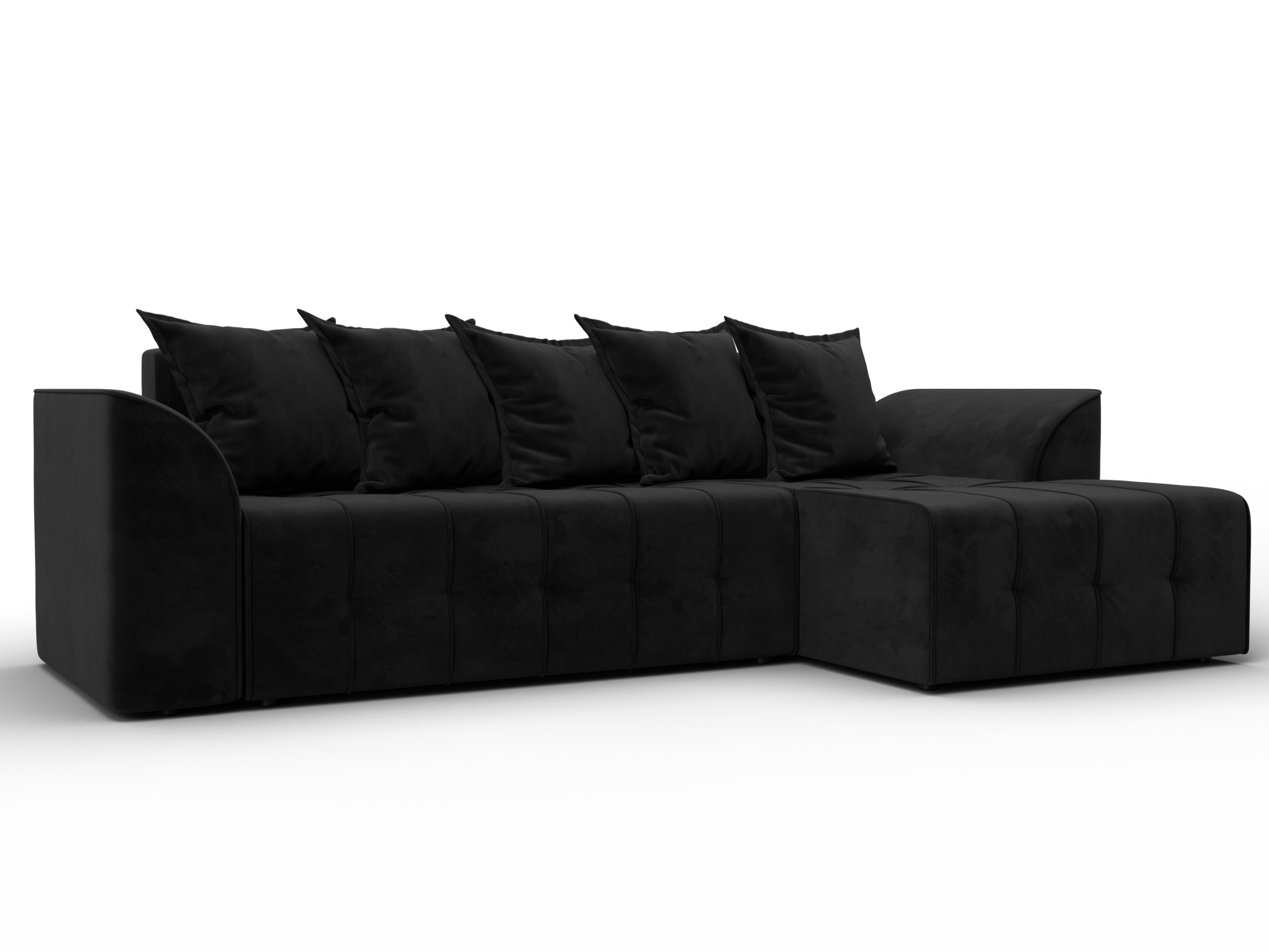 Диван угловой Лига-113 угол правый, SEVEN 35 սև, ՀՏ. 136726 - Վելյուր - изображение товара № 1 Диван угловой Лига-113 угол правый, SEVEN 35 սև, ՀՏ. 136726- изображение товара № 1