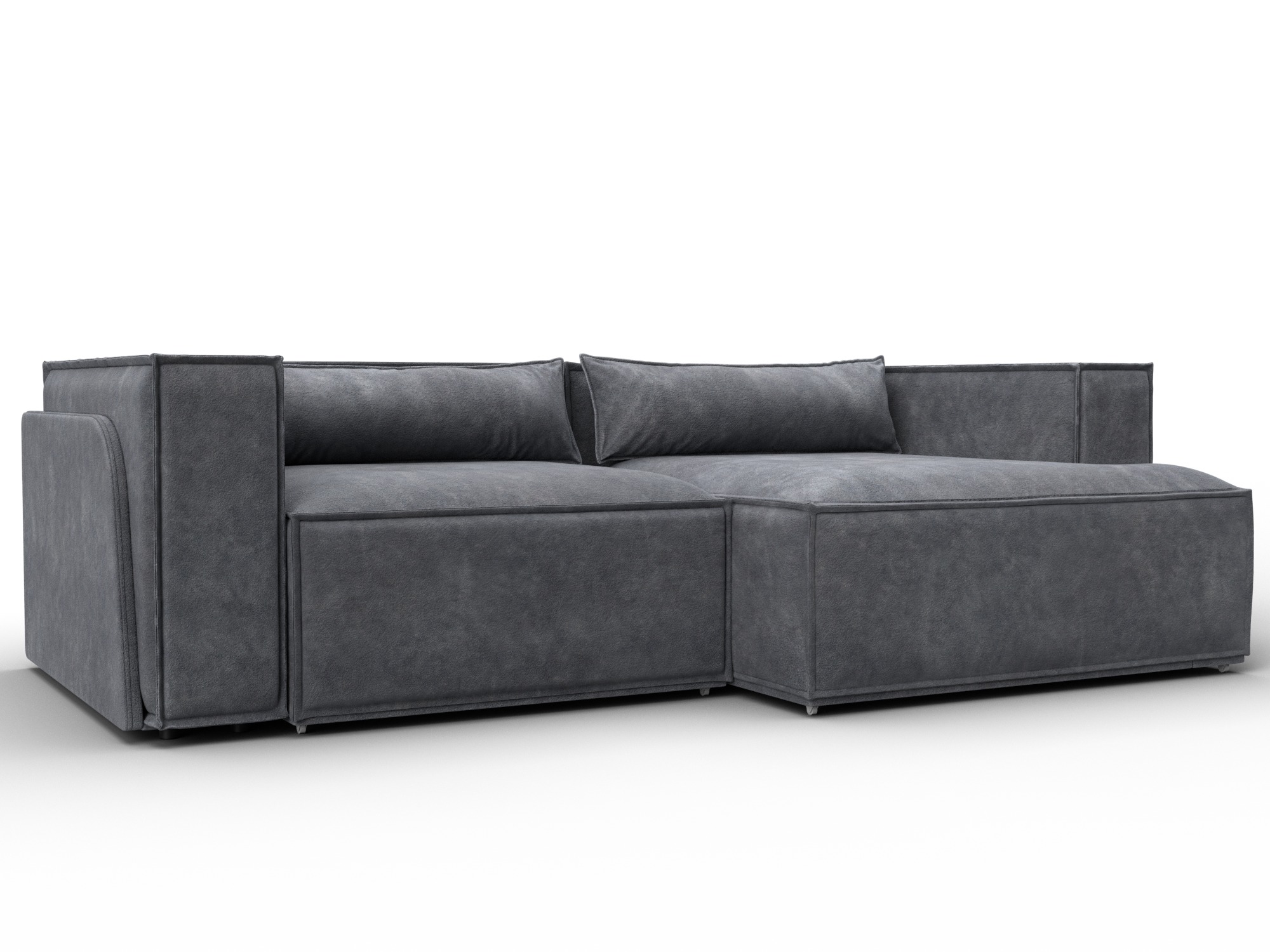 Диван угловой Лига-061 угол правый, BRUT 16 темно-մոխրագույն, ՀՏ. 131145 - Վելյուր - изображение товара № 1 Диван угловой Лига-061 угол правый, BRUT 16 темно-մոխրագույն, ՀՏ. 131145- изображение товара № 1