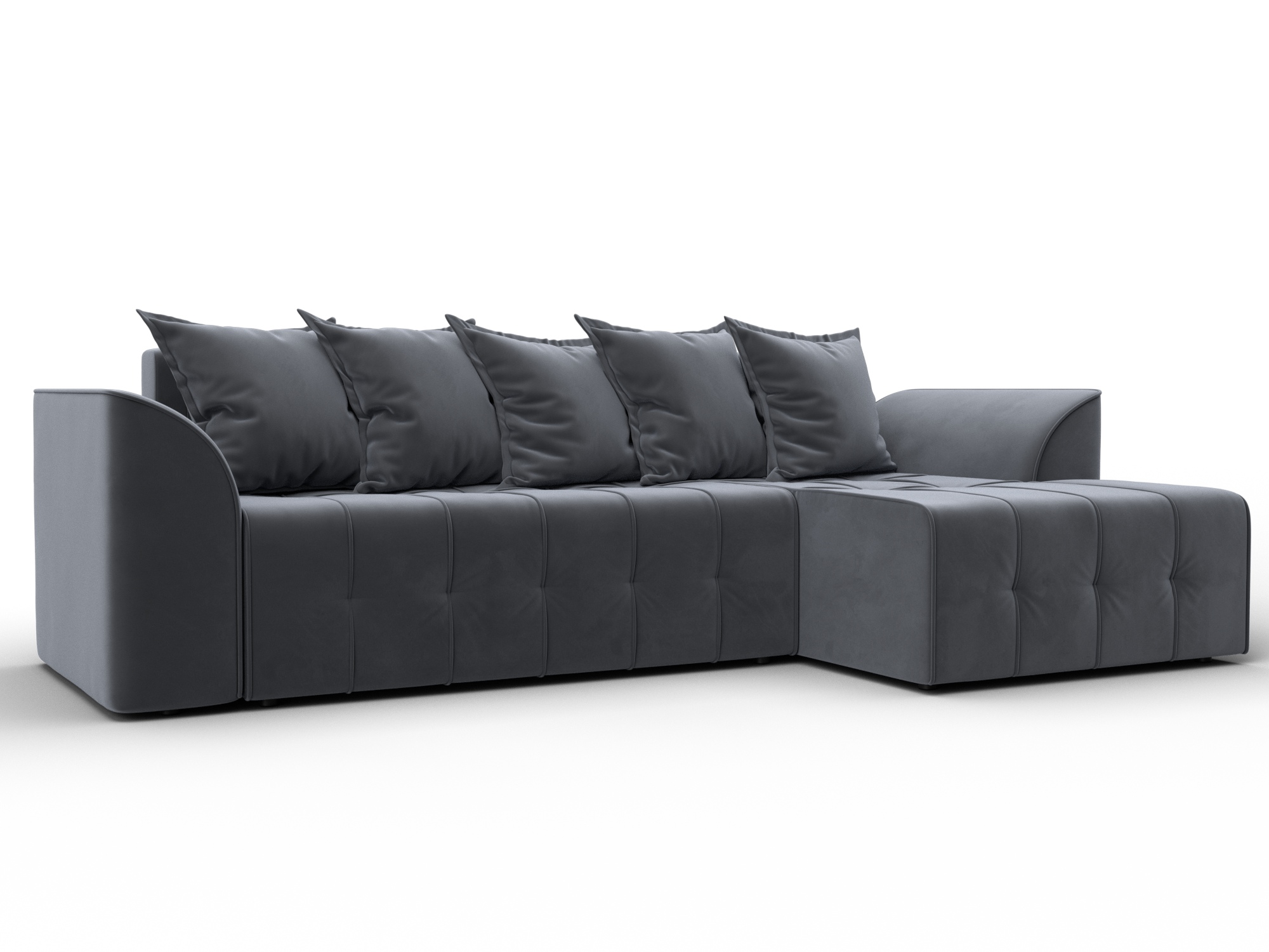 Диван угловой Лига-113 угол правый, SEVEN 17 մոխրագույն, ՀՏ. 136724 - Վելյուր - изображение товара № 1 Диван угловой Лига-113 угол правый, SEVEN 17 մոխրագույն, ՀՏ. 136724- изображение товара № 1