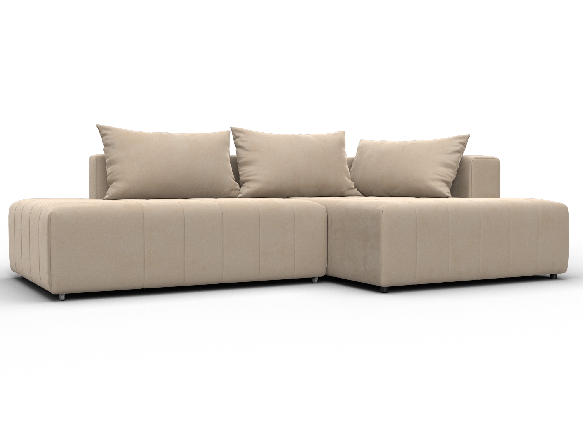 Диван угловой Лига-103 НПБ угол правый, SEVEN 729 բեժ, ՀՏ. 134814 - Վելյուր - изображение товара № 1 Диван угловой Лига-103 НПБ угол правый, SEVEN 729 բեժ, ՀՏ. 134814- изображение товара № 1